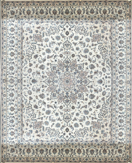 Fine Persian Nain with Silk Inlay Size: 2.50 x 3.00m