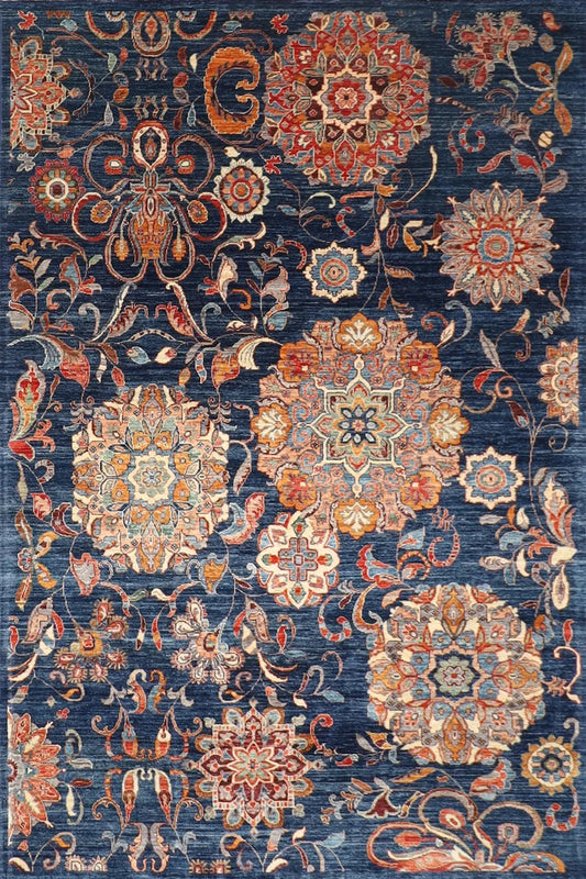 Fine Multi Medallion Hand Knotted Bamyan Rug Size: 1.98 x 3.00m